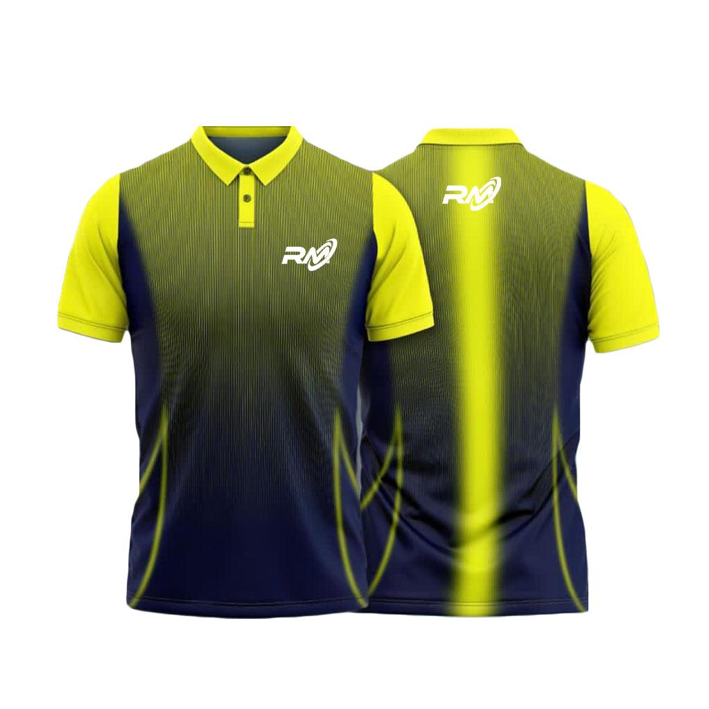 RM Sports Unisex T-shirt, Navy Blue/Yellow