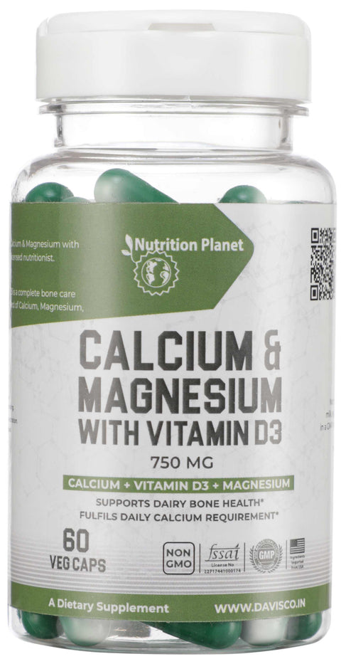 Nutrition Planet Calcium and Magnesium | 60 capsules | KIBI Sports - KIBI SPORTS