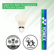 YONEX AS 10 Feather Shuttle - White (Medium, 77, Pack of 12) | KIBI SPORTS - KIBI SPORTS