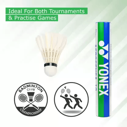 YONEX AS 10 Feather Shuttle - White (Medium, 77, Pack of 12) | KIBI SPORTS - KIBI SPORTS