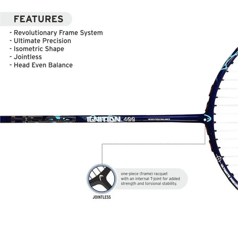 HEAD IGNITION 400 BADMINTON RACQUET (STRUNG) | KIBI SPORTS