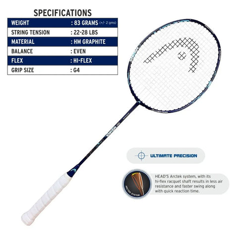 HEAD IGNITION 400 BADMINTON RACQUET (STRUNG) | KIBI SPORTS