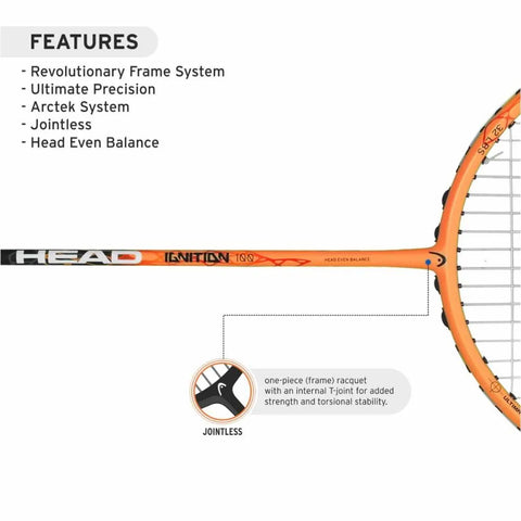 HEAD IGNITION 100 BADMINTON RACQUET (STRUNG) | KIBI SPORTS