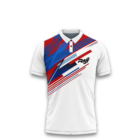 RM Sports Unisex T-shirt | White/ Blue/ Red | KIBI Sports