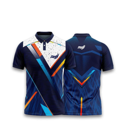 RM Sports Unisex T-shirt | Dark Blue/ Blue/ Orange | KIBI Sports - KIBI SPORTS