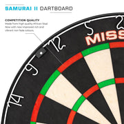 MISSION Samurai II Professional Bristle Dartboard – Ultra Thin Wire - KIBI SPORTS