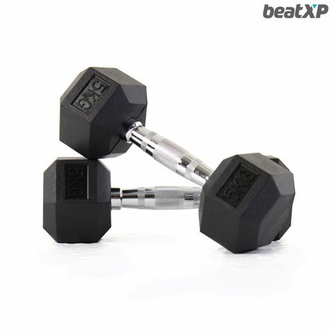 Rubber Coated Hexa Dumbbell Set | KIBI Sports - KIBI SPORTS