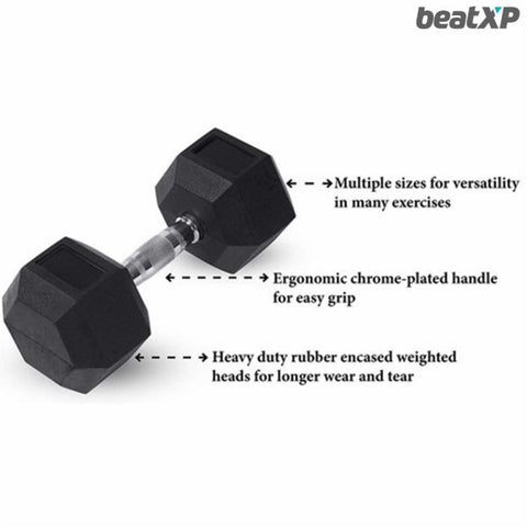 Rubber Coated Hexa Dumbbell Set | KIBI Sports - KIBI SPORTS