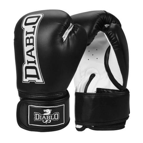 Diablo Fitness Synthetic Leather Black Dark Training Boxing Gloves - KIBI SPORTS