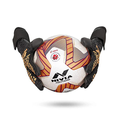 Nivia Ashtang Gold Football Gloves | KIBI Sports - KIBI SPORTS