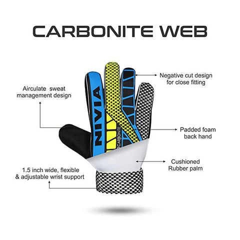 Nivia Carbonite Web Football Gloves | KIBI Sports - KIBI SPORTS