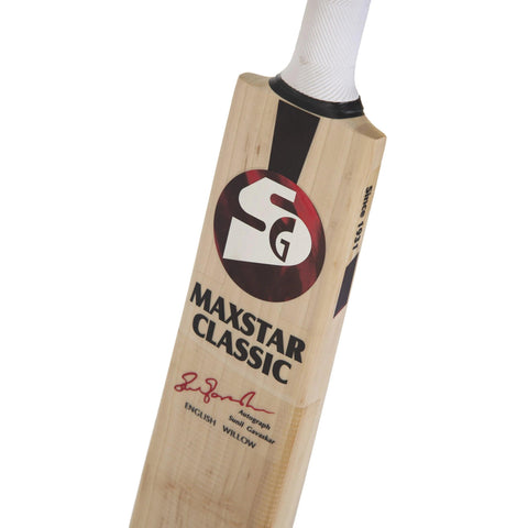 SG Maxstar Classic Traditionally Shaped English Willow grade 6 Cricket Bat (Leather Ball) - KIBI SPORTS