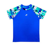Redesign Boys Perfomance Tshirt (Geometric Blue) | Kids | KIBI Sports - KIBI SPORTS