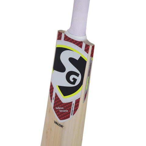 SG Valor Premium Kashmir Willow traditional shaped Cricket Bat (Leather Ball) - KIBI SPORTS