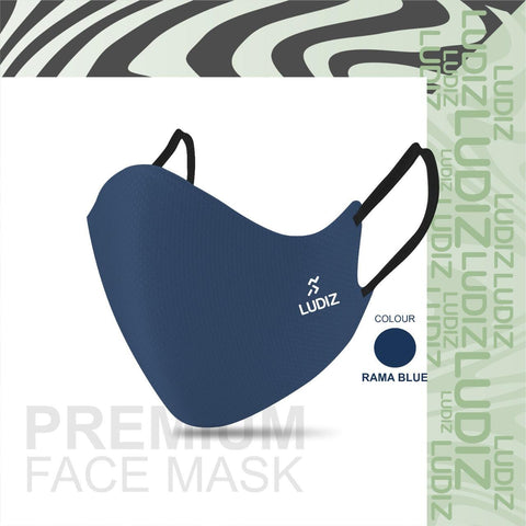 Ludiz Premium Reusable Face Masks with Ultra Soft Ear Loops – BLUE (Pack of 1) - KIBI SPORTS
