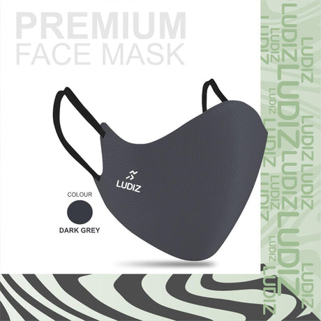 Ludiz Premium Reusable Face Masks with Ultra Soft Ear Loops – GREY (Pack of 1) - KIBI SPORTS