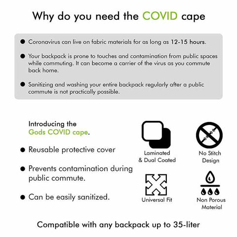 The COVID Cape - Virus Shield and Rain Cover of Backpack | KIBI Sports